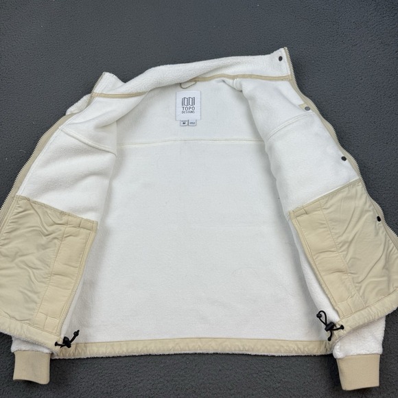 Topo Designs Summit Rise Jacket Womens Medium White Full Zip Fleece Sherpa - Picture 5 of 9